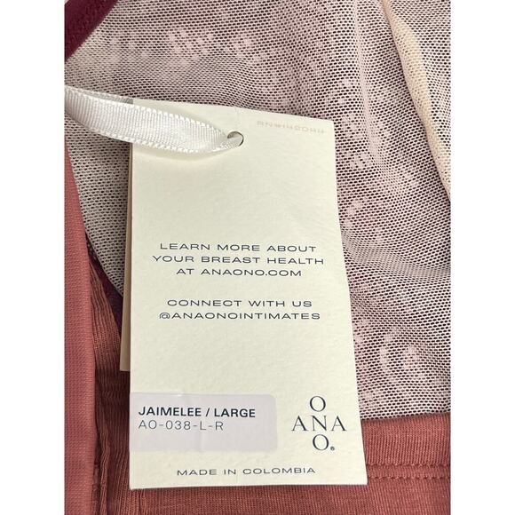 Anaono JamieLee NEW pocketed front closure lace bra size Large Wine - Picture 8 of 8